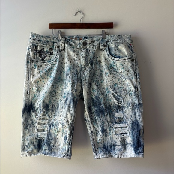 Men’s Rock Revival distressed denim shorts size 42 - Picture 1 of 11